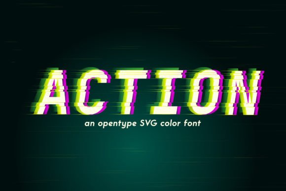 Action: A Cool, Unique Color Font for Creative Projects