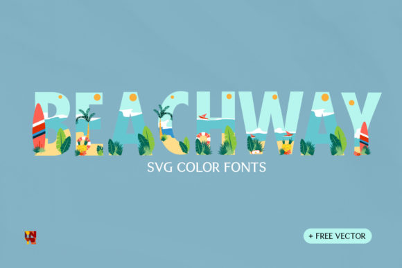 Beachway: A Colorful Display Font for Your Creative Projects