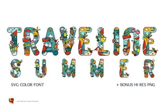 Traveline Summer: A Playful Color Font for Your Vacation Vibes